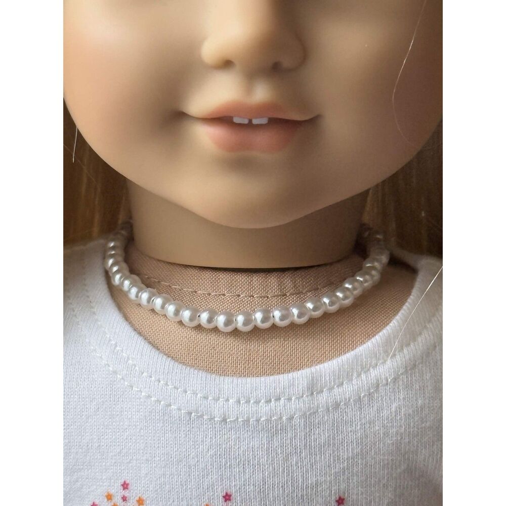faux pearl necklace for american girl / 18" doll | handmade doll accessory